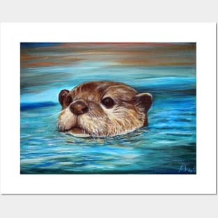 River Otter Painting Posters and Art